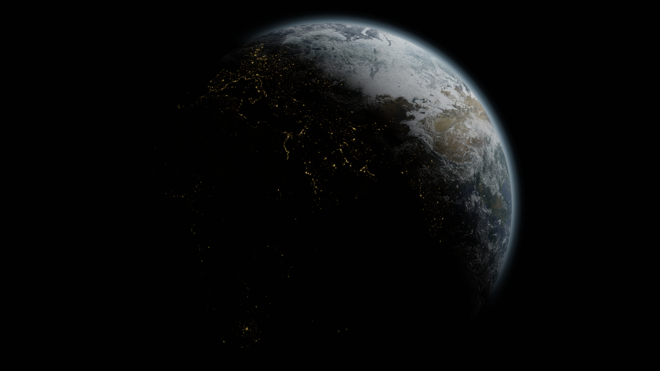 Earth from space at night